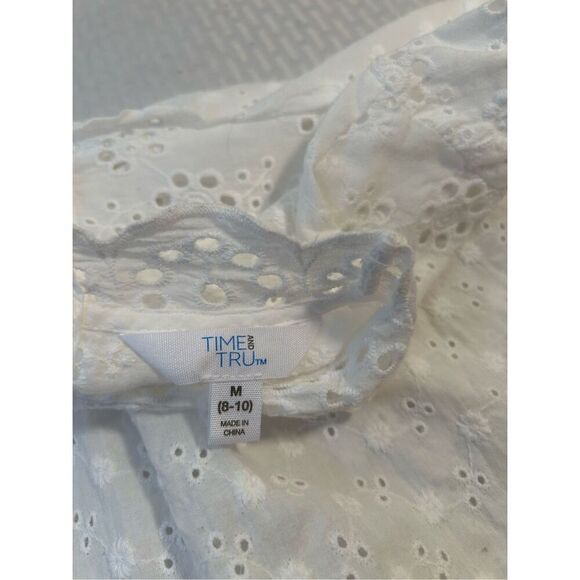 Time & Tru white eyelet shirt top medium m - Picture 6 of 6